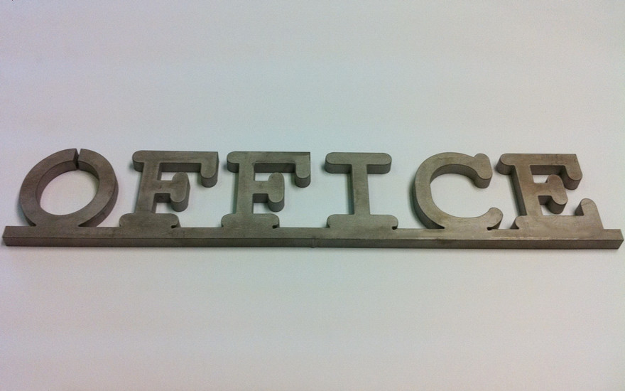 Metal processed by water jet cutter