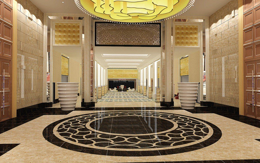 Hotel tile floor medallion